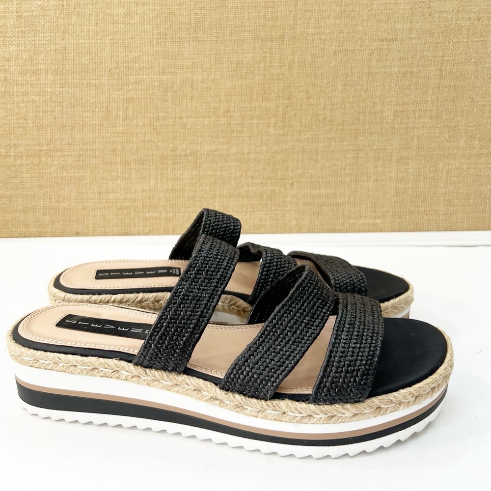Steve Madden Linz Black Platform Espadrilles Sandal Size 8.5